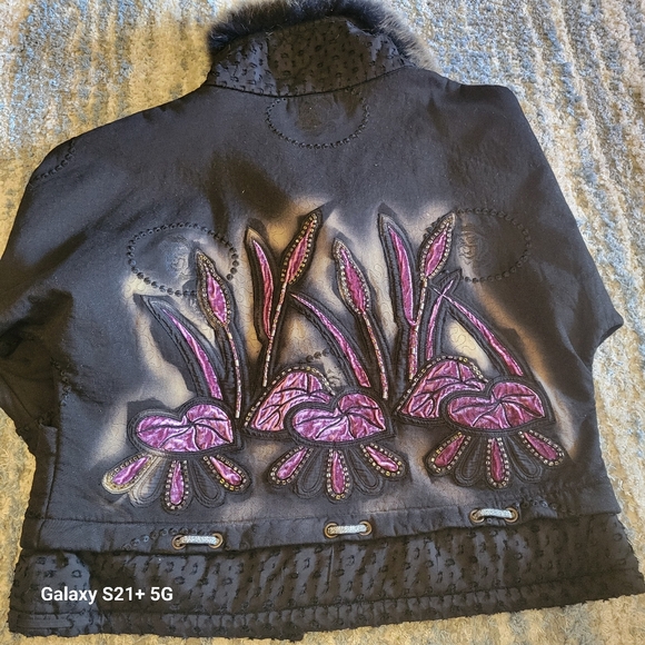 KeKe Collection XL 3/4 Sleeve Jacket Faux Fur Collar - Picture 2 of 5